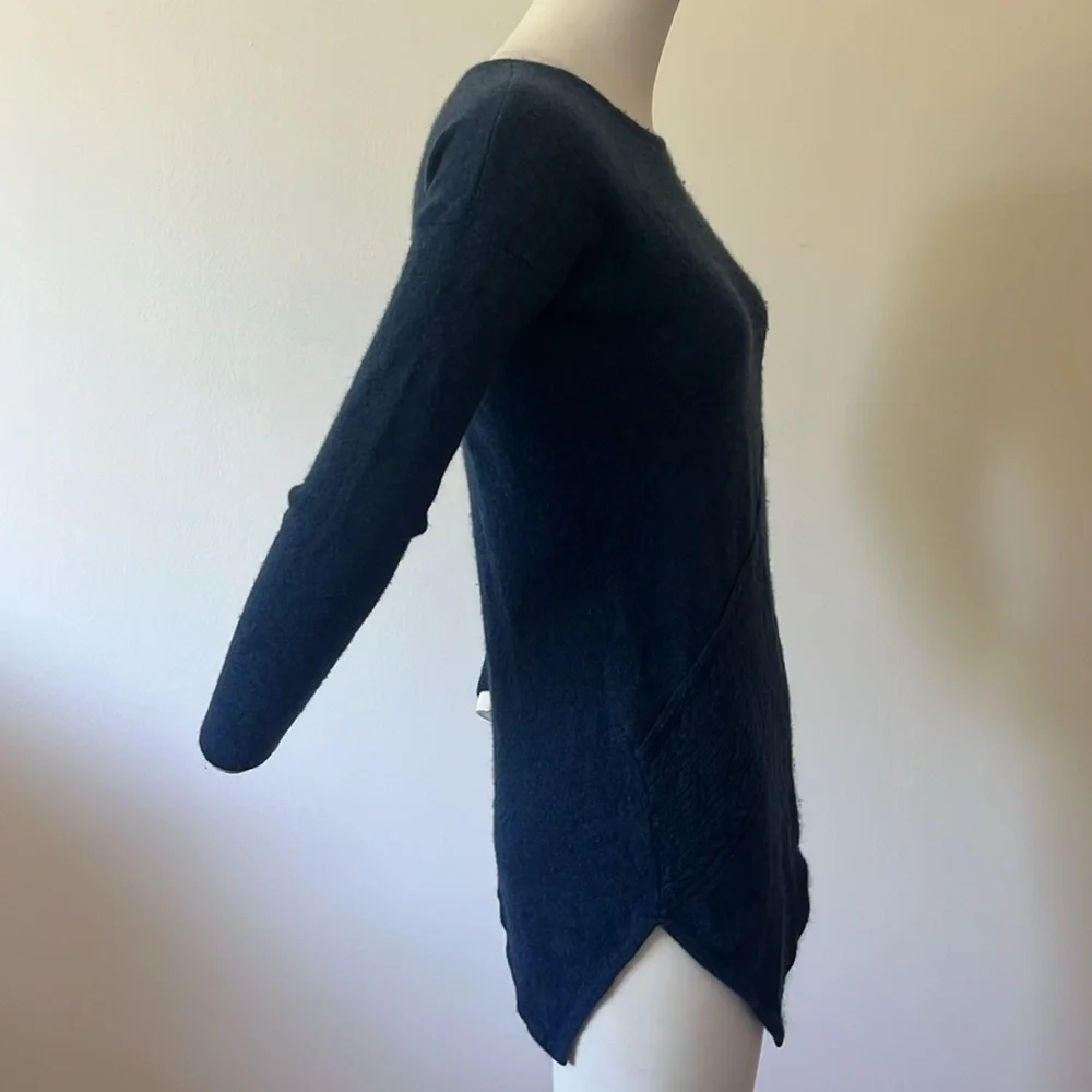 Forte Cashmere Deep Blue Navy Asymmetrical Sweater